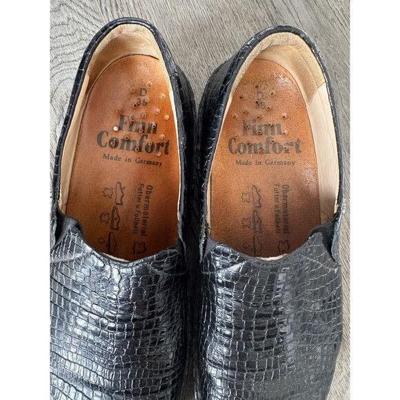 Finn Comfort Black Snakeskin‎ Clogs Size 38 Made In Germany (US 7-7.5) - Picture 8 of 9